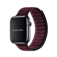 Alcantara Apple Watch Band - Wine Red - 42/44/45/46mm & Ultra (49mm)