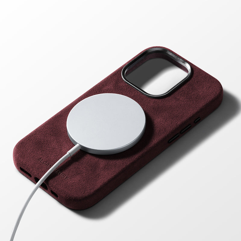 iPhone 15 Plus - Alcantara Case - Wine Red