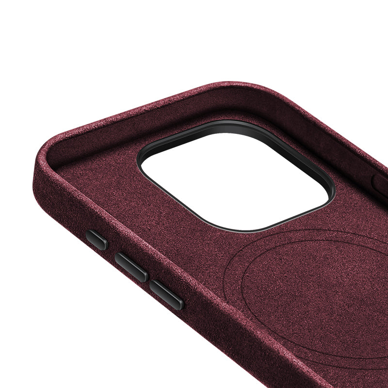 iPhone 15 Plus - Alcantara Case - Wine Red